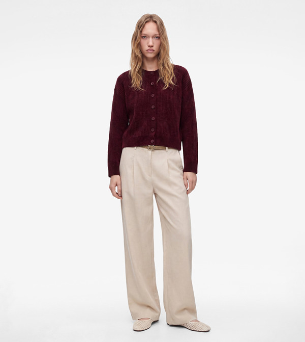 Koton Cardigans - Burgundy Cardigans