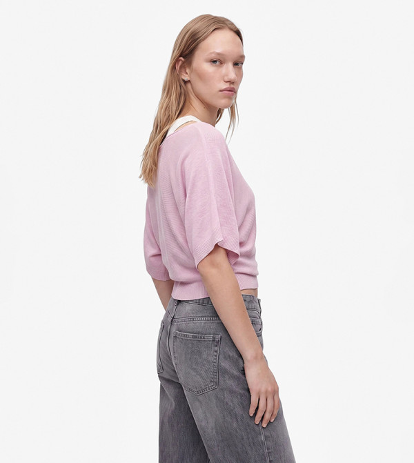 Koton Sweaters - Pink Round Neck Sweaters
