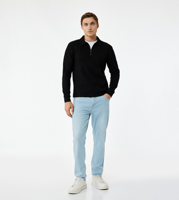 كوتون  سترات بياقة دائرية - أسود Round Neck Sweaters