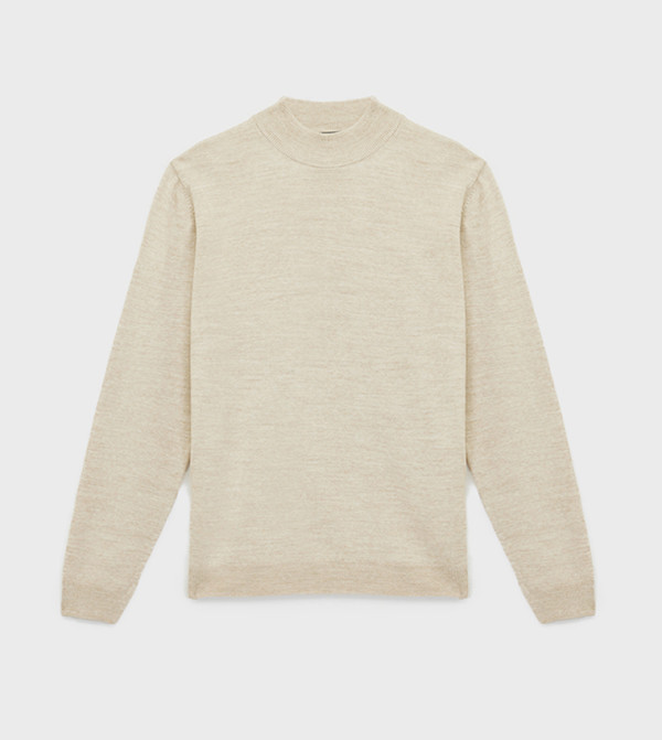 كوتون  كنزة - بيج Turtle neck Sweaters
