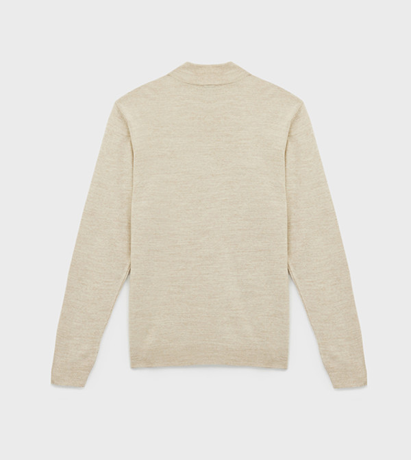 كوتون  كنزة - بيج Turtle neck Sweaters
