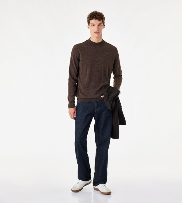 Koton  Turtle Neck Sweaters - Brown Turtle neck Sweaters