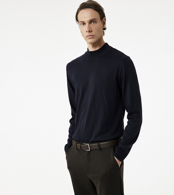 Koton  Turtle Neck Sweaters - Navy Turtle neck Sweaters