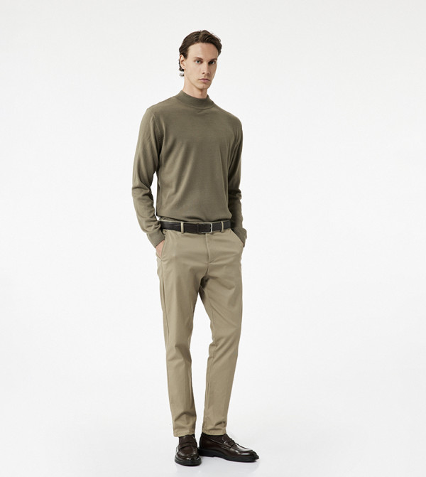 Koton  Turtle Neck Sweaters - Khaki Turtle neck Sweaters