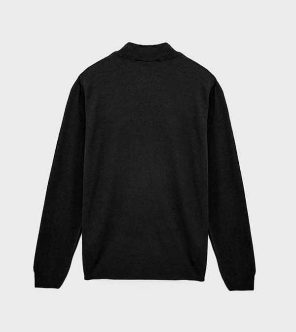 كوتون  كنزة - أسود Turtle neck Sweaters