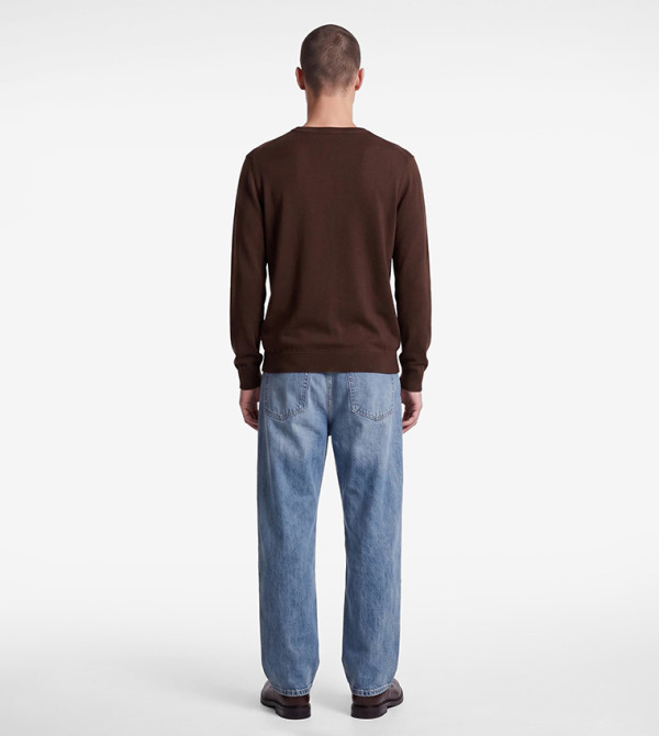 Koton  Sweaters & Cardigans - Brown Round Neck Sweaters