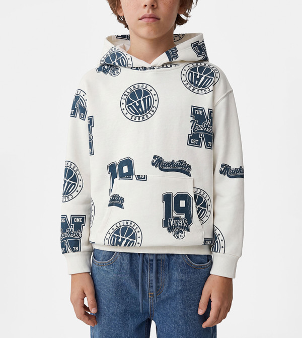 Koton  varsity-graphics - Off White Hoodies