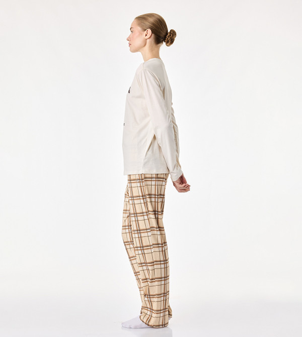 كوتون  أطقم بيجاما  - بيج Pyjama Set