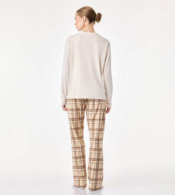 كوتون  أطقم بيجاما  - بيج Pyjama Set