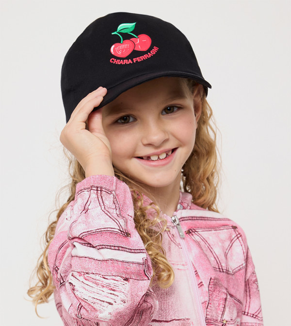 CHIARA FERRAGNI KIDS  Caps & Mittens - Black Caps & Mittens