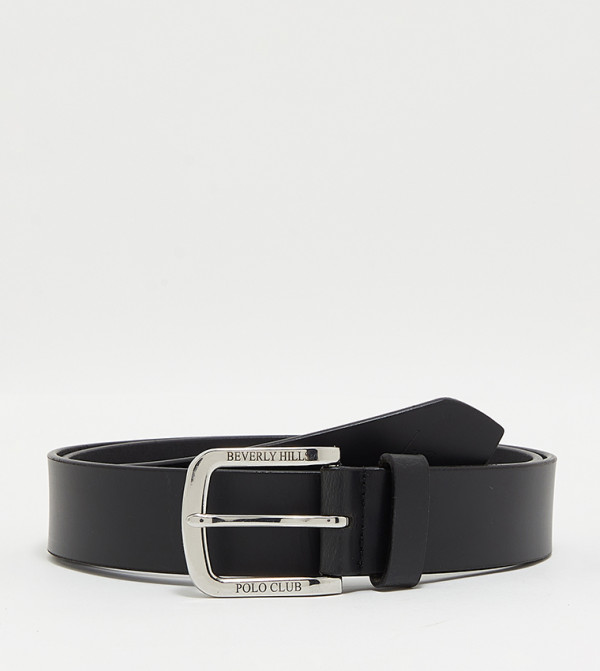 Beverly Hills Polo Club Belts - Black Leather Belts