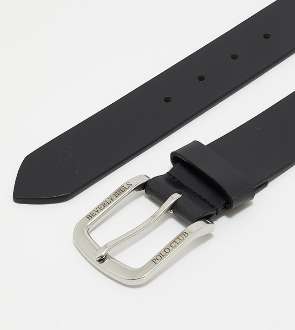 Beverly Hills Polo Club Belts - Black Leather Belts