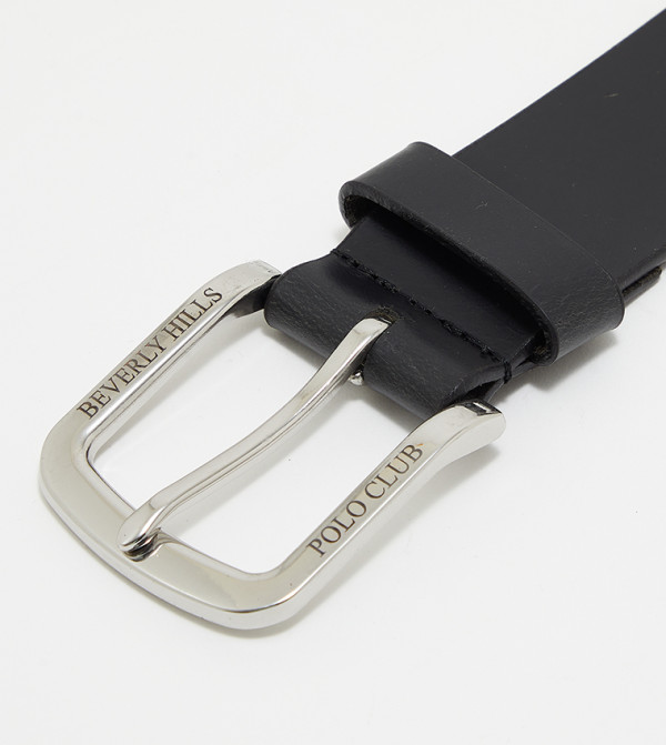 Beverly Hills Polo Club Belts - Black Leather Belts