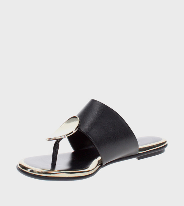 Beira Rio  - Black Flat Sandals