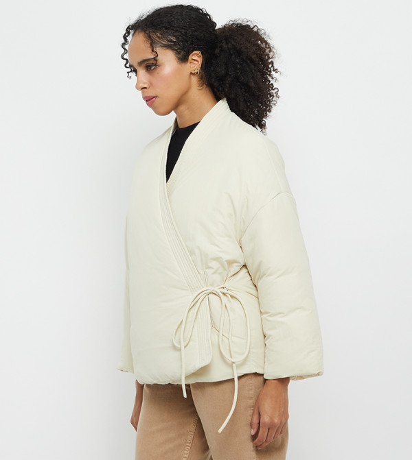 Mango  - Beige Puffer & Quilted Jackets