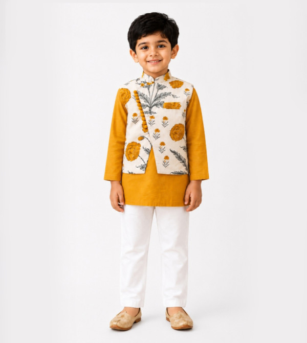 Babyqlo  Occasionwear - Yellow Ethnic wear