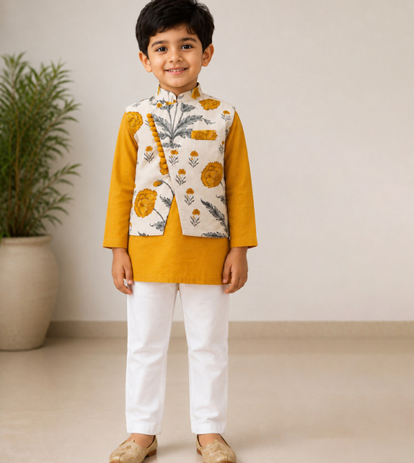 Babyqlo  Occasionwear - Yellow Ethnic wear