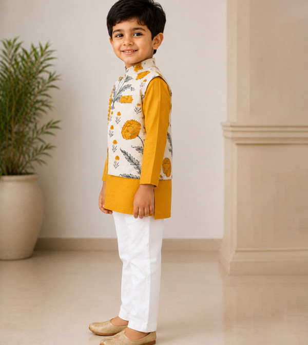 Babyqlo  Occasionwear - Yellow Ethnic wear