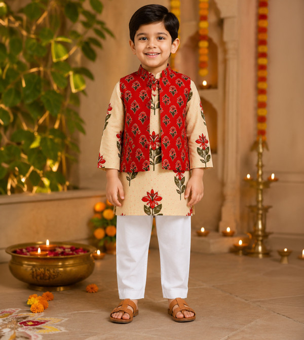 Babyqlo  Occasionwear - Beige Ethnic wear