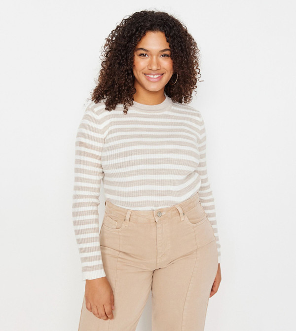 Trendyol - Outlet  Plus Size - Beige Sweaters & Cardigans