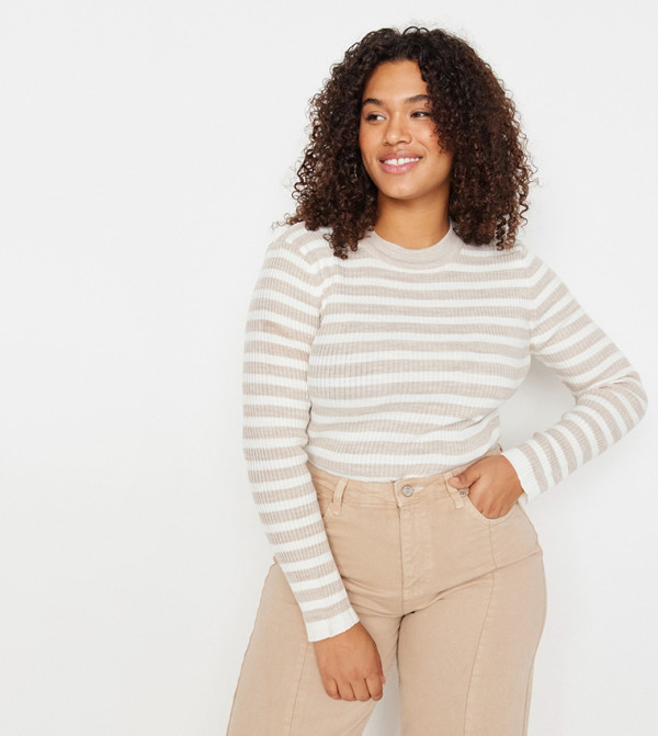 Trendyol - Outlet  Plus Size - Beige Sweaters & Cardigans