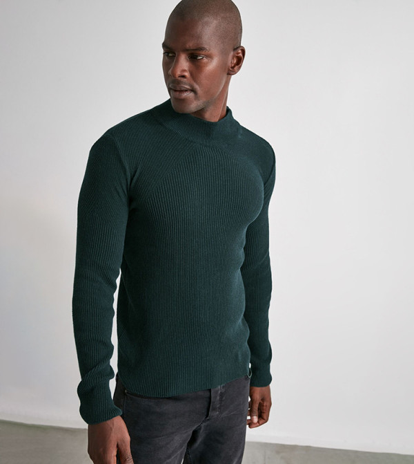 ترينديول - أوتليت سترات بياقة السلحفاة - أخضر Round Neck Sweaters