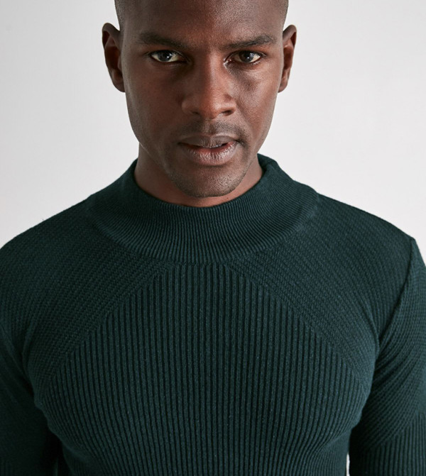 ترينديول - أوتليت سترات بياقة السلحفاة - أخضر Round Neck Sweaters