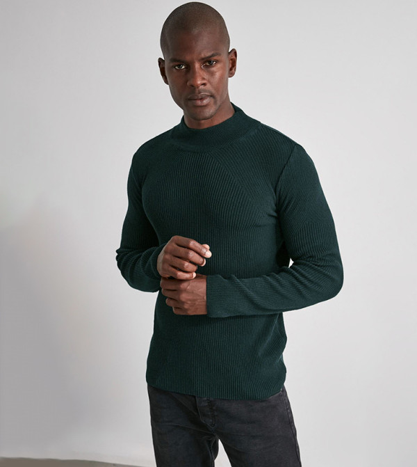 ترينديول - أوتليت سترات بياقة السلحفاة - أخضر Round Neck Sweaters