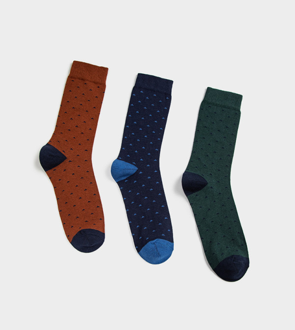 كوتون  جوارب لنصف الساق  - متعدد Calf Length Socks