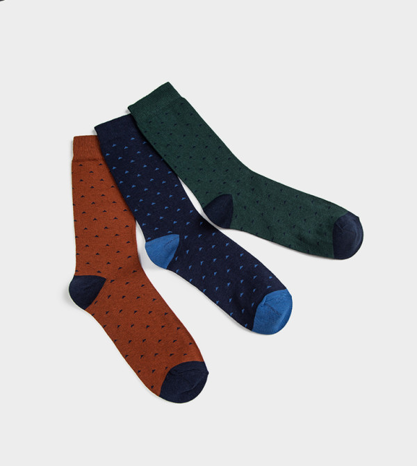 كوتون  جوارب لنصف الساق  - متعدد Calf Length Socks