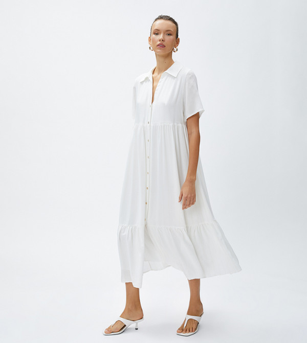 كوتون  - أبيض Shirt & T-Shirt Dresses