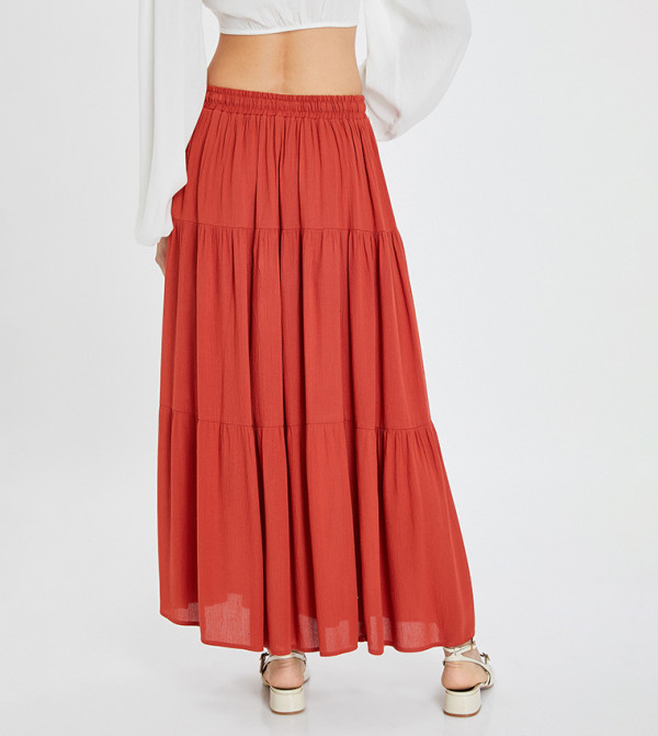كوتون  تنانير طويلة - برتقالي  Maxi Skirts