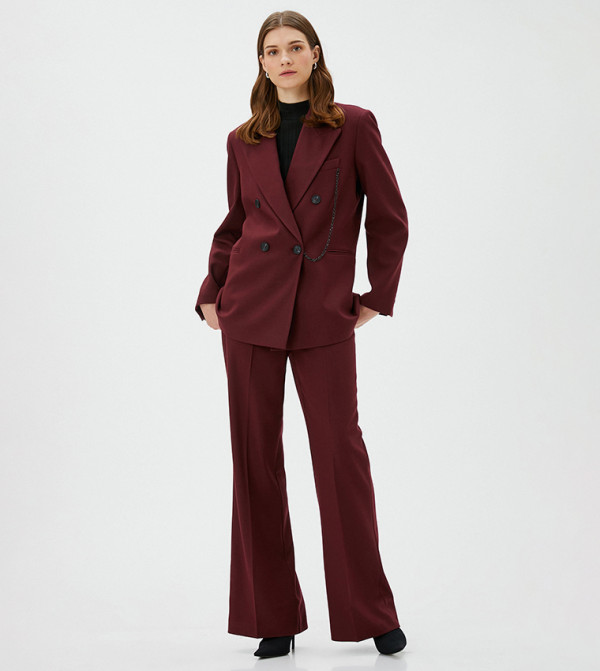 Koton  Formal Pants - Burgundy Formal Pants