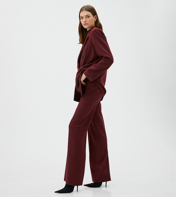 Koton  Formal Pants - Burgundy Formal Pants