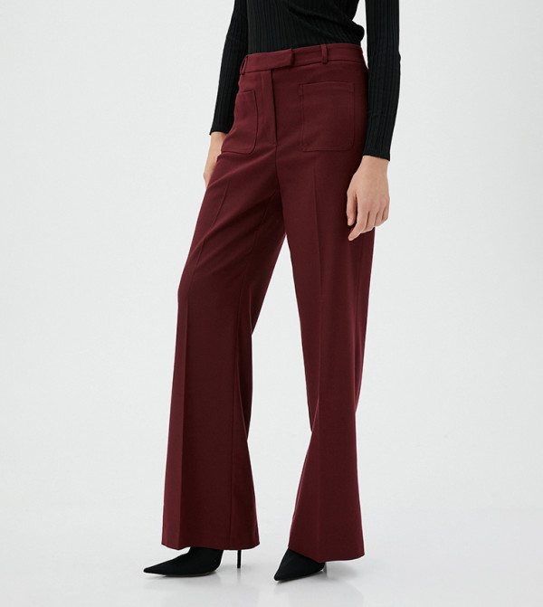 Koton  Formal Pants - Burgundy Formal Pants