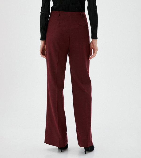 Koton  Formal Pants - Burgundy Formal Pants