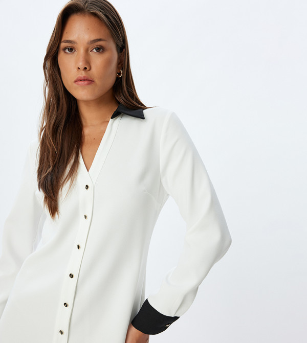 Koton  Shirt & T-Shirt Dresses - Ecru Shirt & T-Shirt Dresses