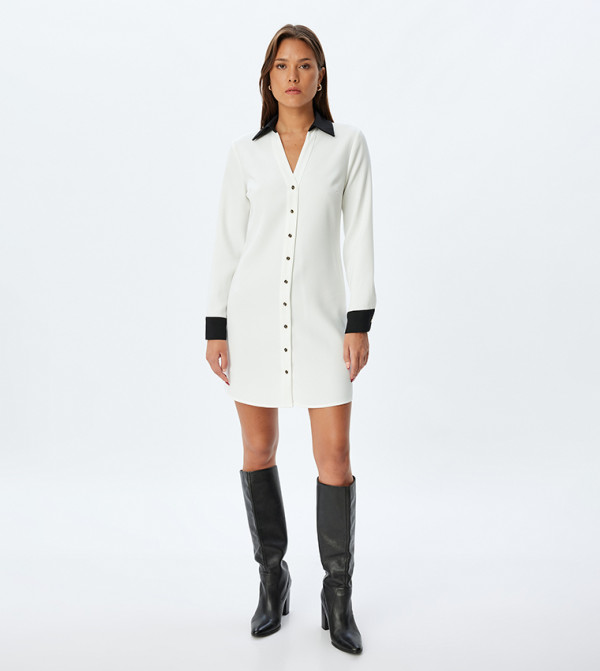 Koton  Shirt & T-Shirt Dresses - Ecru Shirt & T-Shirt Dresses