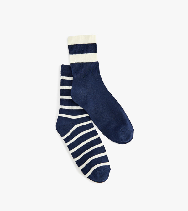 كوتون  جوارب   - كحلي Calf Length Socks