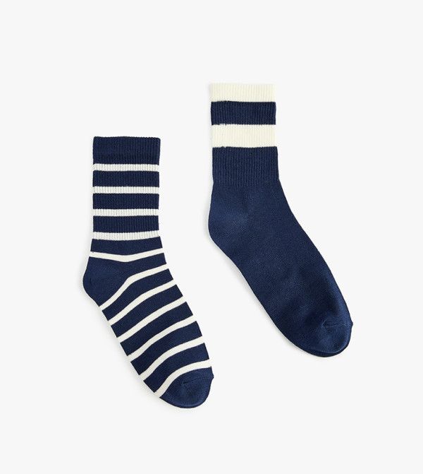 كوتون  جوارب   - كحلي Calf Length Socks