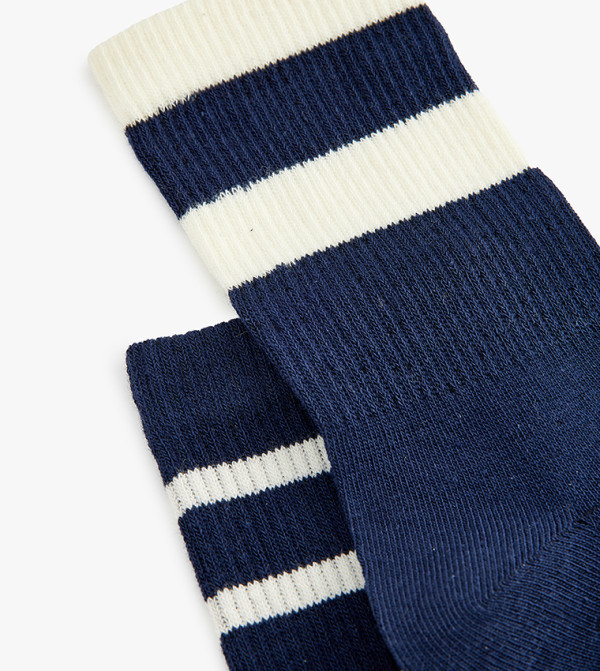 كوتون  جوارب   - كحلي Calf Length Socks