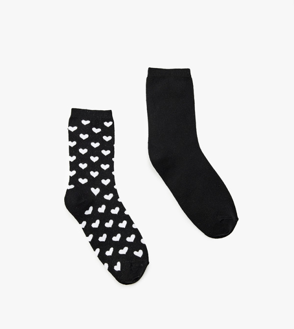 كوتون  جوارب   - أسود Calf Length Socks