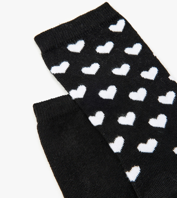 كوتون  جوارب   - أسود Calf Length Socks