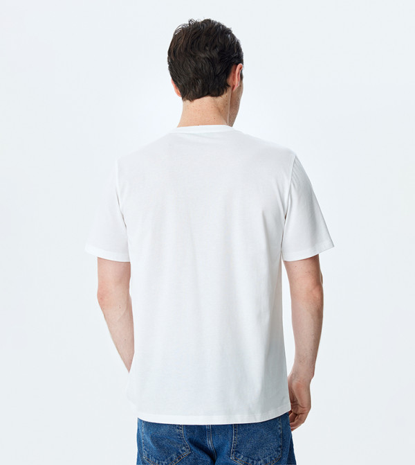 Koton Koton - White Round Neck T-Shirts