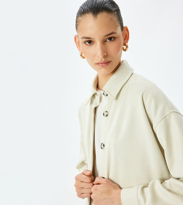 كوتون  ملابس حوامل - كريمي  قمصان