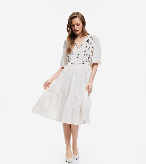 Koton  Clothing - Beige Midi Dresses