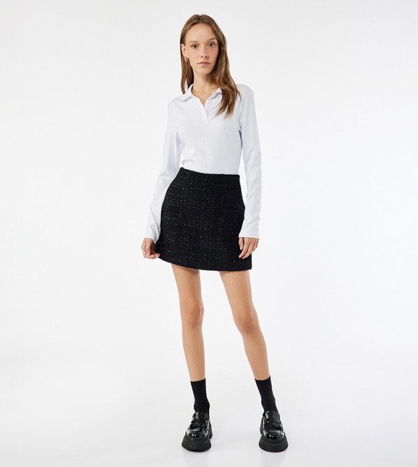 كوتون تنانير قصيرة - أسود Mini Skirts