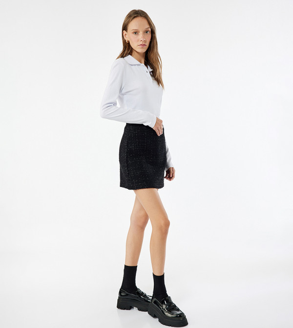 كوتون تنانير قصيرة - أسود Mini Skirts
