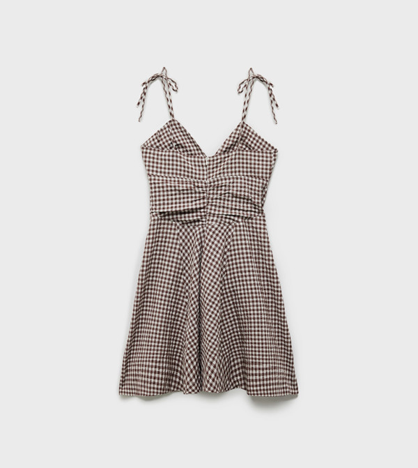 كوتون  checkered-plaid-w - متعدد Mini Dresses
