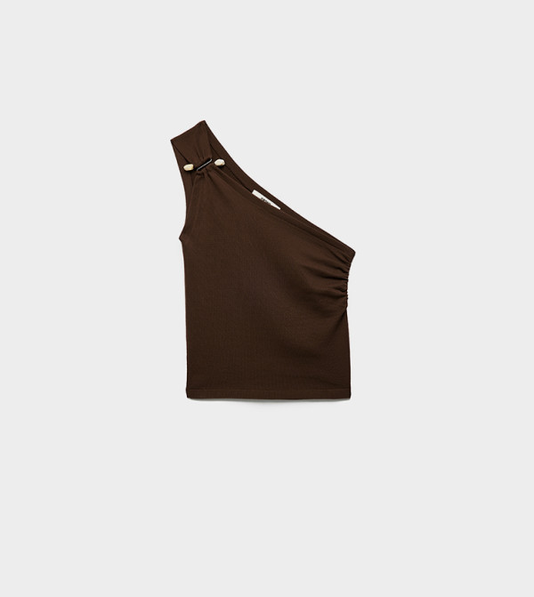 كوتون  - بني  Sleeveless Tops